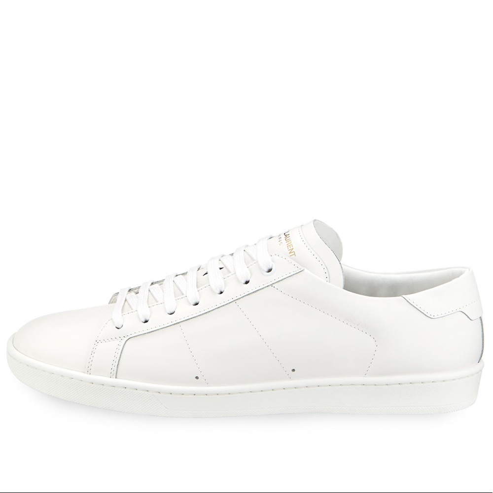 Saint Laurent White Leather Sneakers YSL 38